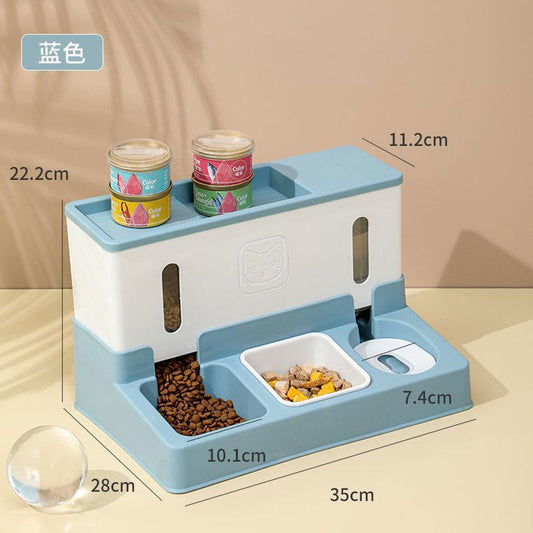 Cat food feeder water dispenser pet drinking water feeding pet automatic dog chicken freeze-dried cat food storage