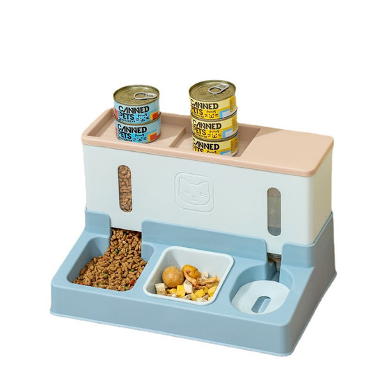 Cat food feeder water dispenser pet drinking water feeding pet automatic dog chicken freeze-dried cat food storage