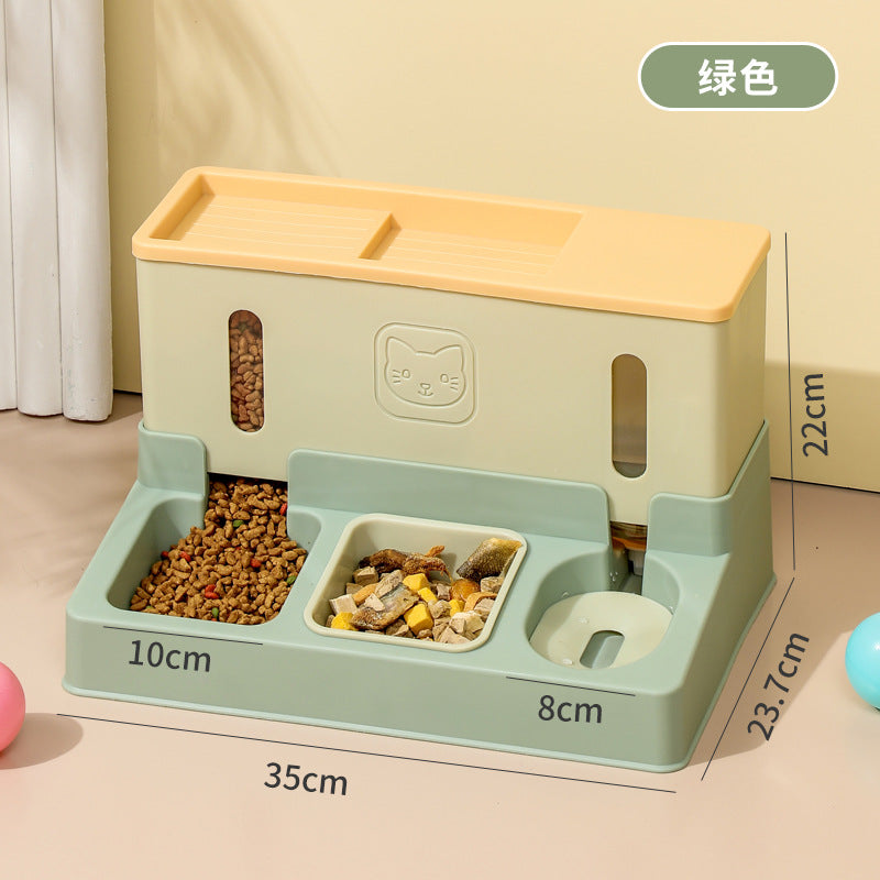 Cat food feeder water dispenser pet drinking water feeding pet automatic dog chicken freeze-dried cat food storage