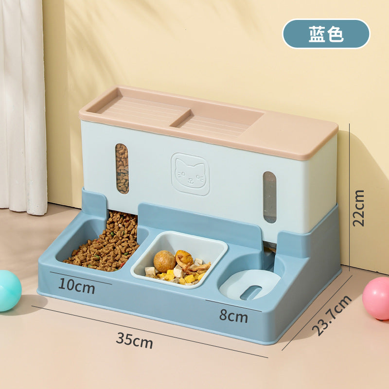 Cat food feeder water dispenser pet drinking water feeding pet automatic dog chicken freeze-dried cat food storage